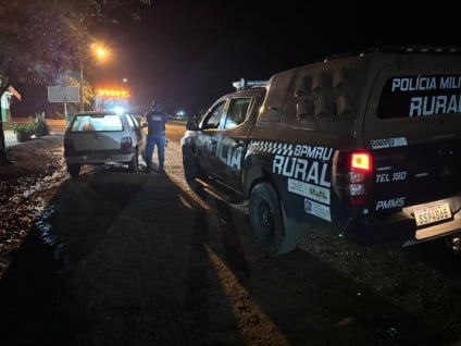 PM Rural apreendeu o veículo na região de Aparecida do Taboado (Foto: PM Rural)