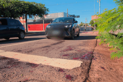 Local do acidente na Avenida Afonso Pena com Ernesto Geisel em Campo Grande