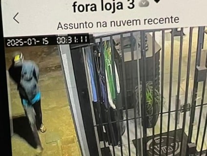 Furto em loja de roupas é filmado e acompanhado em tempo real pela vítima em Três Lagoas