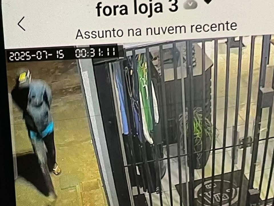 Polícia Militar encontrou parte dos produtos furtados pela via pública indicando que ladrão deixou parte das roupas cair na pressa de fugir e não ser pego. Foto: Divulgação/Redes sociais