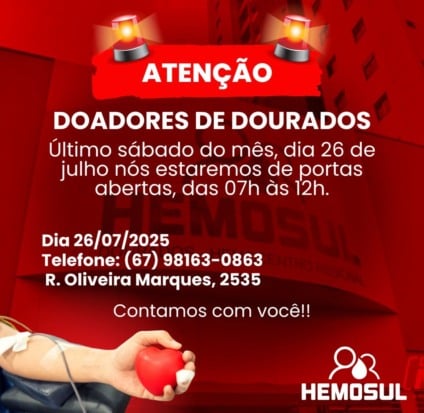 É importante destacar que todos os tipos sanguíneos são necessários, porém a demanda de maior urgência é para os tipos O positivo e O negativo. (Divulgação)