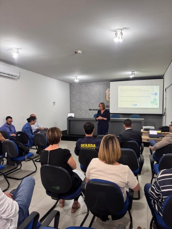 Secretária de Assistência Social, Shirley Flores Zarpelon, durante reunião com instituições parceiras da ação. (Foto: Divulgação)