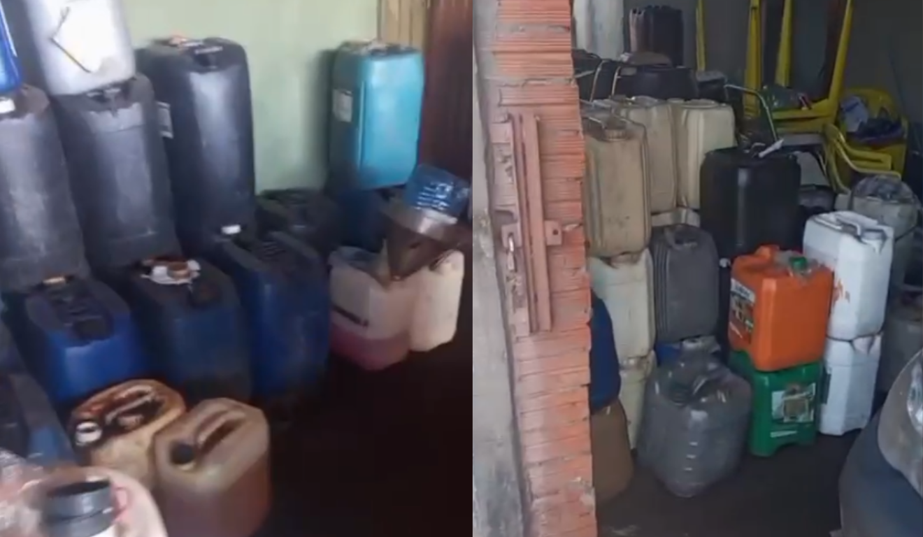 Mais de 6 mil litros de combustíveis foram encontrados no local - Reprodução/PCMS