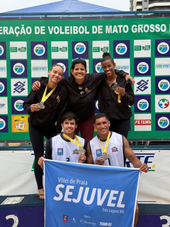 Três Lagoas conquista quatro medalhas na 3ª Etapa do Circuito Estadual de Vôlei de Praia
