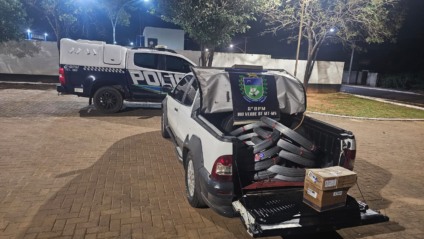 Mercadoria retirada em loja de Coxim seria levada a Campo Grande - Foto: Divulgação/PMMS