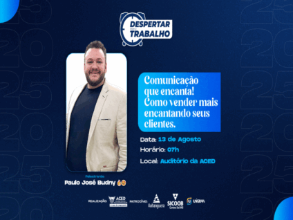 Evento acontece na quarta-feira, 13/8, na ACED