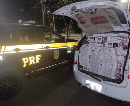 Apreensão de 18 mil maços de cigarros em Nova Andradina - Foto: Divulgação/PRF