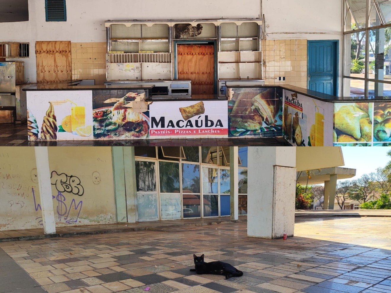 Primeira imagem para quem chega de ônibus ao município se resume a terminal vazio e lanchonete abandonada - Foto: Leonardo Guimarães