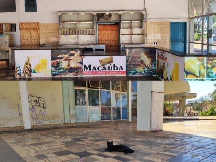 Primeira imagem para quem chega de ônibus ao município se resume a terminal vazio e lanchonete abandonada - Foto: Leonardo Guimarães