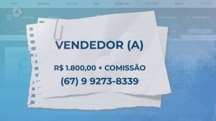 TVC Emprego: confira salários e requisitos para vagas abertas em Três Lagoas
