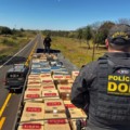 Segundo a polícia, o material apreendido foi avaliado em aproximadamente R$ 820 mil e foi encaminhado à Delegacia da Polícia Federal em Dourados. (Divulgação/DOF)