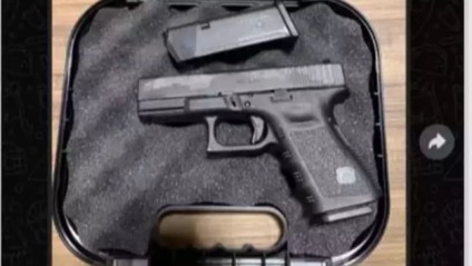 Glock sendo anunciada por R$ 85 em grupo de WhatsApp - Foto: Divulgação/PF-MS