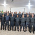 Comandantes das unidades e novos policiais durante encontro no BPM de Paranaíba (Foto: Polícia Militar)