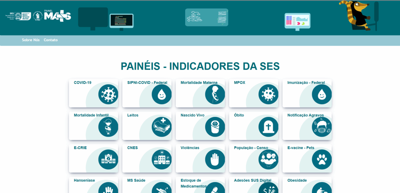 Portal conta com 23 ícones de acesso à informações (Foto: Captura de Tela)