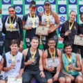Pódio adulto da 3ª etapa do XIV Circuito Estadual Sub-17/Sub-19 - Foto: Reprodução/ FVMS