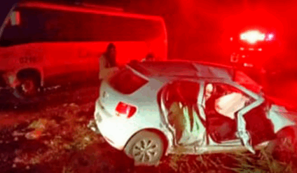Colisão entre carro e ônibus escolar deixa duas mulheres feridas em Castilho