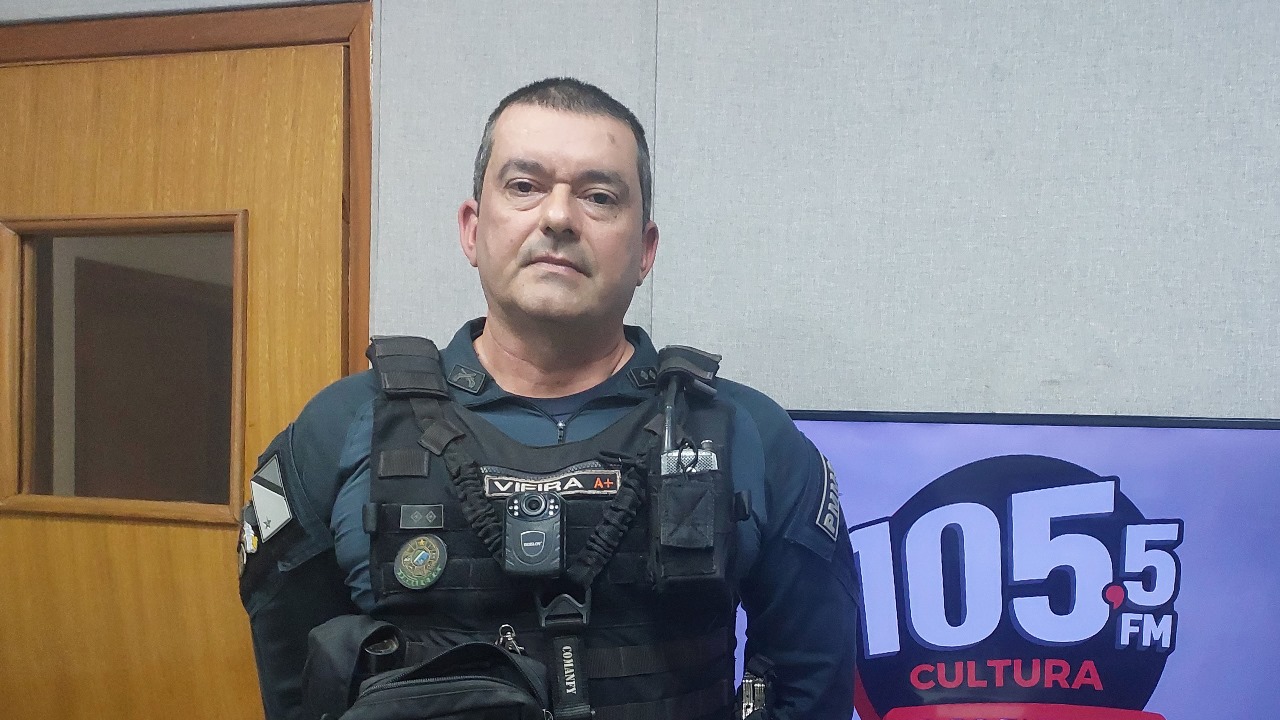 Comandante comentou o levantamento das ocorrências de furto e roubo em Aparecida do Taboado (Foto: Tony Fernando/Cultura FM)