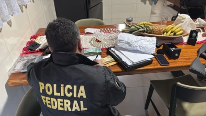 Policial federal em diligência durante a Operação Rastro Cirúrgico (Foto: PF)