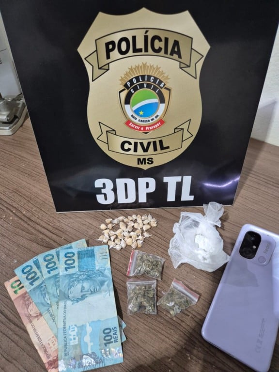 3ª DP de Três Lagoas prende bataguaçuense com boca de fumo improvisada em mata