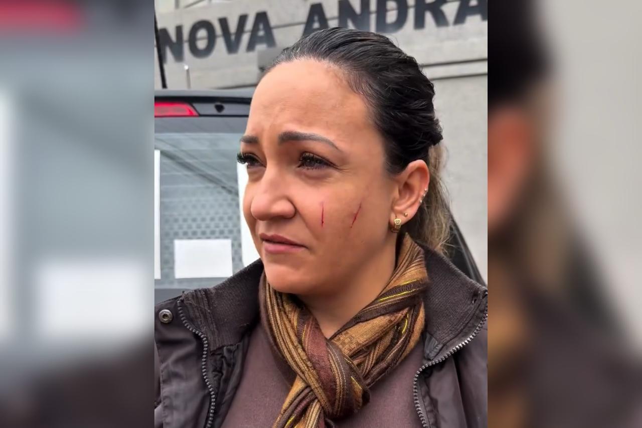Gabriela Delgado (MDB) foi amparada por populares e acompanhada pela PM até a Delegacia de Polícia Civil de Nova Andradina, onde registrou ocorrência / Foto: Redes Sociais/Reprodução