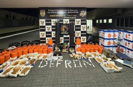 Polícia desarticula um laboratório de produção de entorpecentes em Ponta Porã. (Divulgação/PCMS)