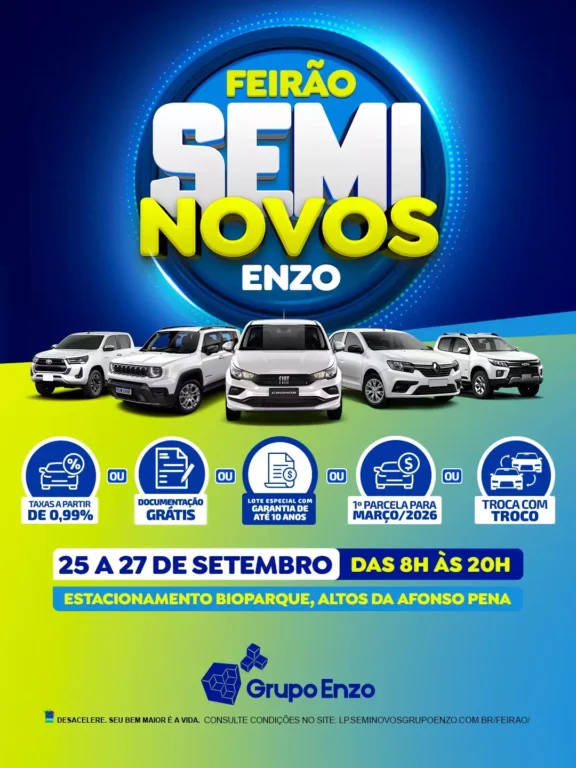 Evento do Grupo Enzo oferece carros populares e premium - Foto: Reprodução