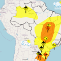 O aviso é de risco com perigo potencial válido de hoje (8) até às 10h desta terça-feira (9). (Reprodução)