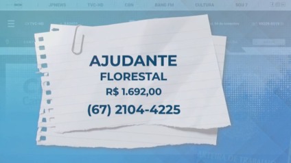 TVC Emprego: confira salários e requisitos para vagas abertas em Três Lagoas