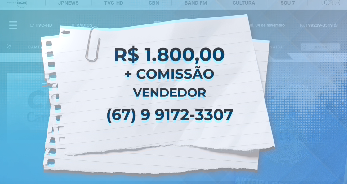 TVC Emprego: confira salários e requisitos para vagas abertas em Três Lagoas - Reprodução / TVC HD.