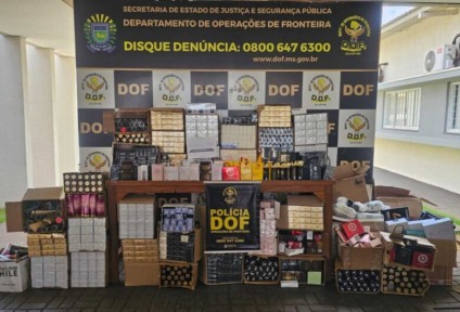 O material apreendido, avaliado em R$ 102 mil, foi encaminhado à Delegacia da Polícia Federal em Dourados. (Divulgação/DOF)