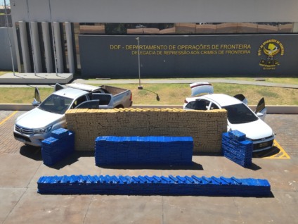 A droga apreendida, avaliada em R$ 6,9 milhões, foi encaminhado à Defron (Delegacia Especializada em Repressão aos Crimes de Fronteira), em Dourados. (Divulgação/DOF)