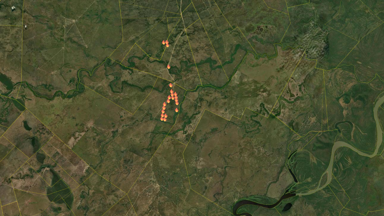 Ao todo, há 68 focos de calor estão ativos no Pantanal (Foto: Reprodução/ Pantanal em Alerta) 