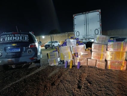 Droga estava escondida em caixas de mudança - Foto:  Divulgação/Batalhão de Choque