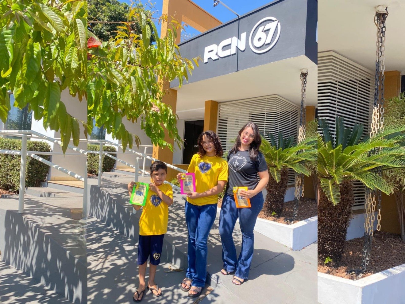 Crianças e profissionais da instituição levaram carinho aos locutores da Rádio Cultura FM Paranaíba - Foto/Reportagem