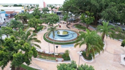 Praça da República, em Paranaíba - Foto/Prefeitura Municipal