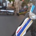 Corpo de Bombeiros socorre motociclista após queda no bairro Santos Dumont
