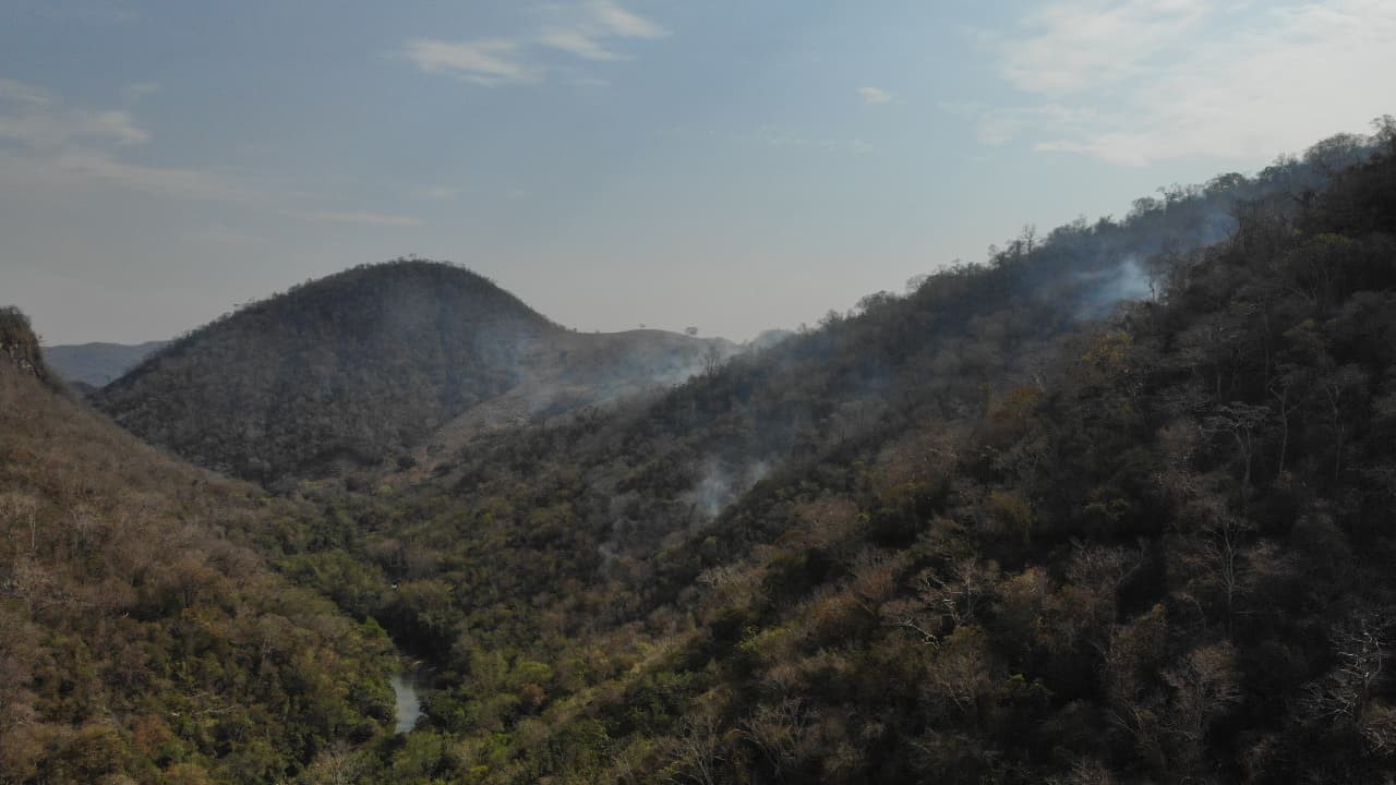 Há três dias fogo consome a região da Serra da Bodoquena (Reprodução/ ICMBio)