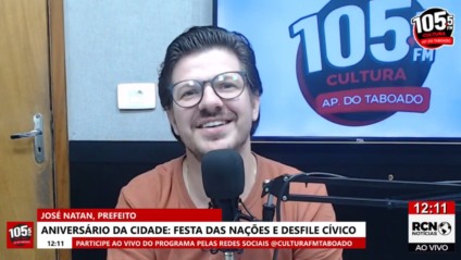 Programação pelo aniversário da cidade foi divulgada pelo prefeito José Natan (Foto: Reprodução/Cultura FM)