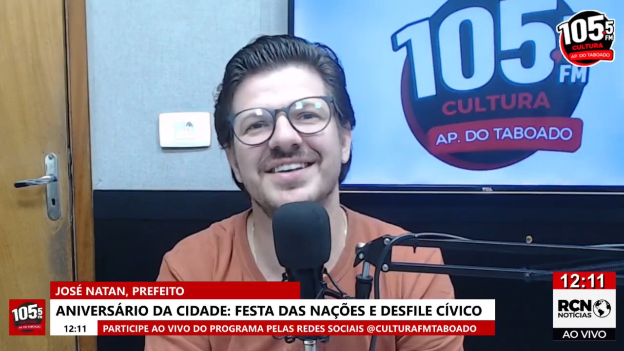 Programação pelo aniversário da cidade foi divulgada pelo prefeito José Natan (Foto: Reprodução/Cultura FM)