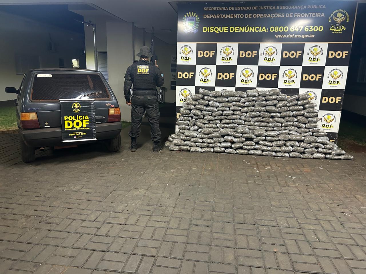 Droga apreendida foi avaliada é mais de R$ 2,2 milhões / Foto: DOF/Reprodução