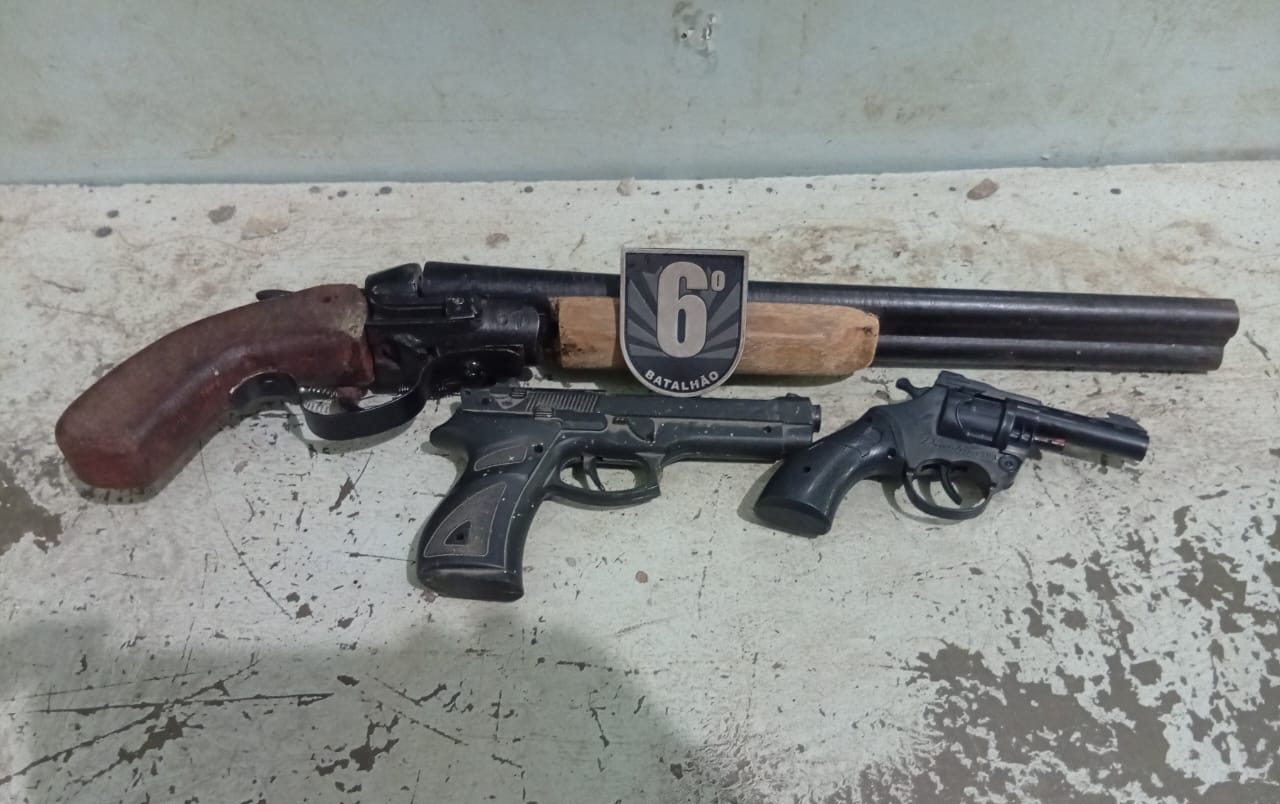 Armas apreendidas pela Polícia Militar - Foto: Divulgação/PMMS