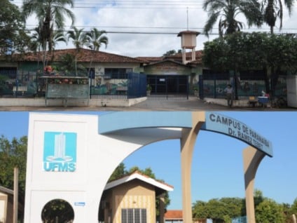 Escola José Garcia Leal e Campus da UFMS e Paranaíba - Foto: Site Paradadez/Portal UFMS