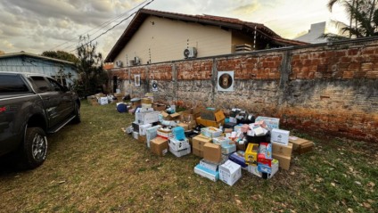 Na casa, a polícia encontrou aproximadamente R$ 600 mil em itens que entraram ilegalmente no país para posterior distribuição.  (Divulgação/PF)