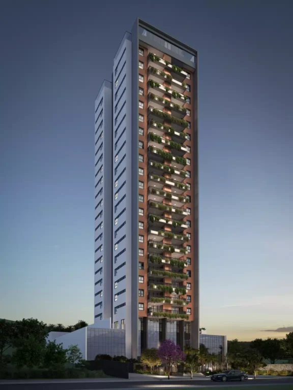 View traz apartamentos de 76m², com 2 suítes e varanda gourmet - Foto: Reprodução/FRZ
