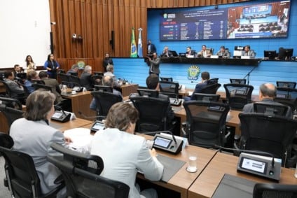 A sessão ordinária na Alems tem início às 9h (Foto: Reprodução/ Alems)