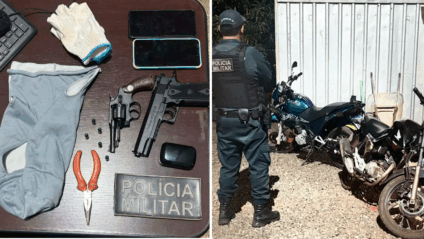 Abordagem começou após roubo de moto; perseguição seguiu até o córrego Arroz Doce, onde houve confronto segundo a PM.