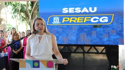 Rosana Leite assumiu o cargo interinamente, em 2023, com a 
a saída de Sandro Benites que deixou a função para disputar as eleições (Foto: Reprodução/ PMCG)