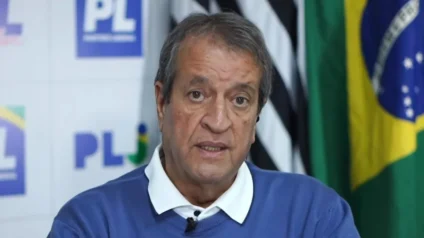 Valdemar Costa Neto em ato de filiação do PL, em Campo Grande