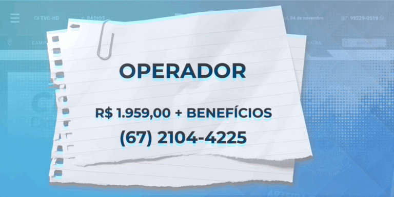 TVC Emprego: confira salários e requisitos para vagas abertas em Três Lagoas