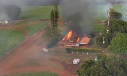Imagem aérea da propriedade rural - Foto: Reprocução/ PMMS